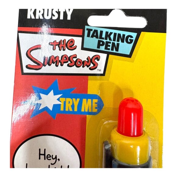 Vintage The Simpsons Krusty The Clown Talking Pen Adult Humor New Old Stock - Picture 3 of 4